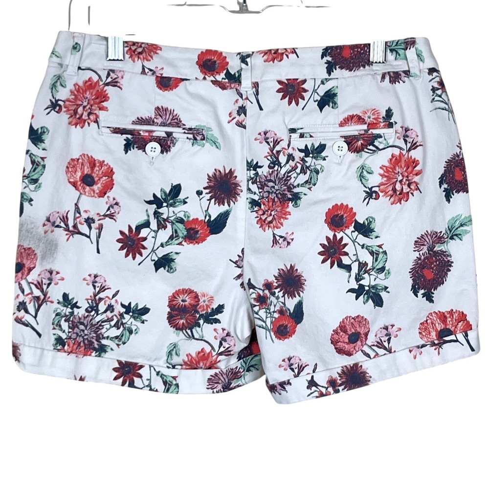 Juniper + Lime‎ Women White Red Floral Cuffed Chino Stretch Shorts Size 4 - Picture 3 of 13